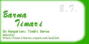 barna timari business card